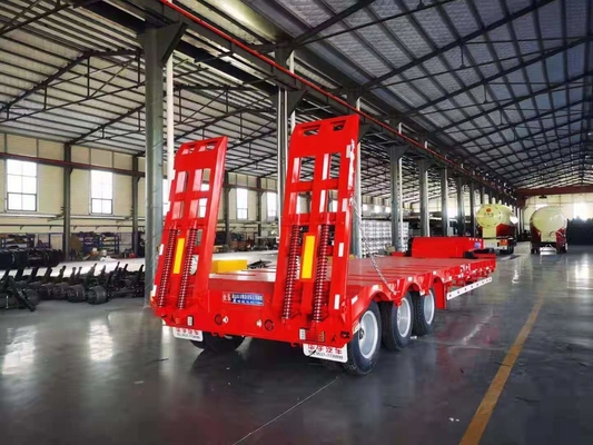Reboque 3 Axle For Transport Vehicles de JNHTC 80 Ton Semi Low Deck Gooseneck