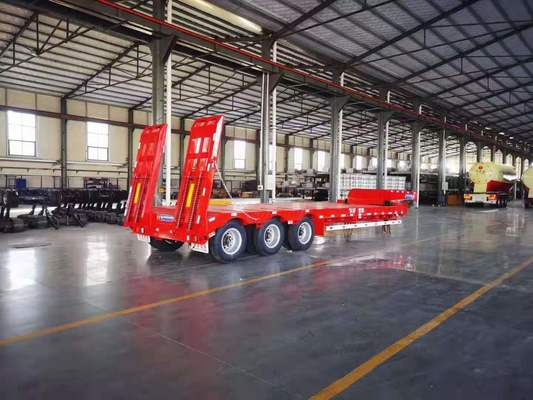 Reboque 3 Axle For Transport Vehicles de JNHTC 80 Ton Semi Low Deck Gooseneck