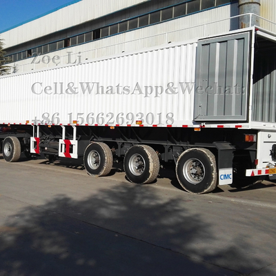 3 eixos 12 rodas Container 50 toneladas Van de carga pesada Semi-remolque
