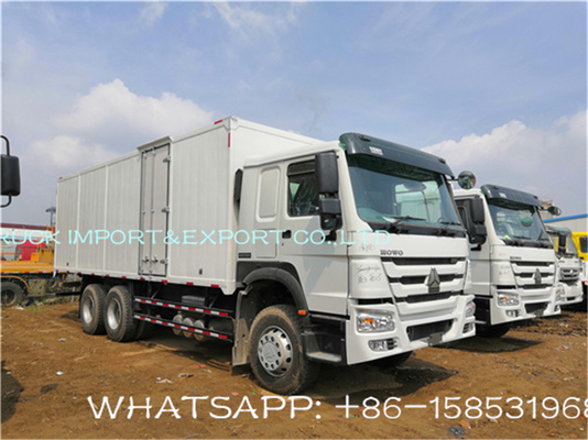 Mercado de 25 toneladas de Van Cargo Box Truck For Nigéria de 10 rodas de Sinotruk Howo