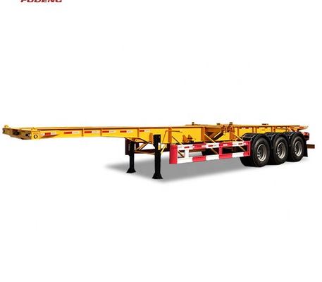 3 do eixo 20ft 40ft da cama lisa do recipiente reboque do recipiente do Gooseneck do reboque semi