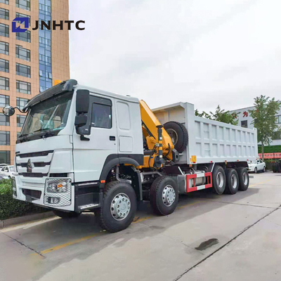Braço dobrável Crane With Lifting Axle de Howo 16 Wheeler Dump Truck With 10T