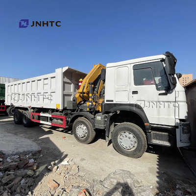 Braço dobrável Crane With Lifting Axle de Howo 16 Wheeler Dump Truck With 10T