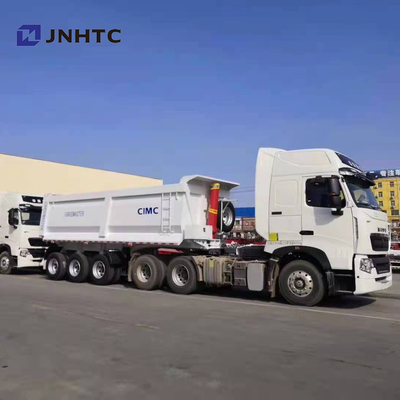 O trator de 3 eixos despeja semi a suspensão do ar do caminhão de reboque 40t