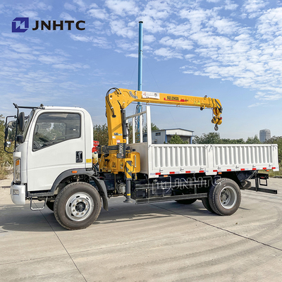 Caminhão de 6 toneladas 4x2 6 rodas Caminhão com guindaste de braço reto HOWO Caminhão de carga leve 3-8 toneladas