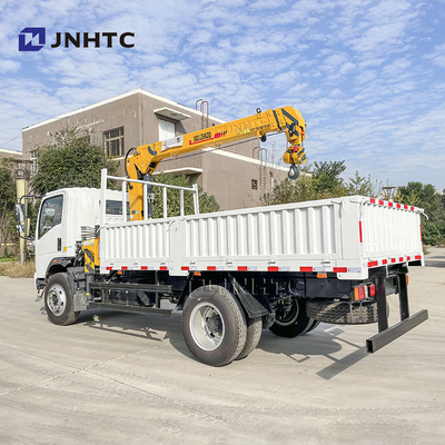 Caminhão de 6 toneladas 4x2 6 rodas Caminhão com guindaste de braço reto HOWO Caminhão de carga leve 3-8 toneladas
