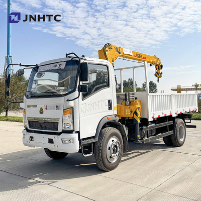 Caminhão de 6 toneladas 4x2 6 rodas Caminhão com guindaste de braço reto HOWO Caminhão de carga leve 3-8 toneladas