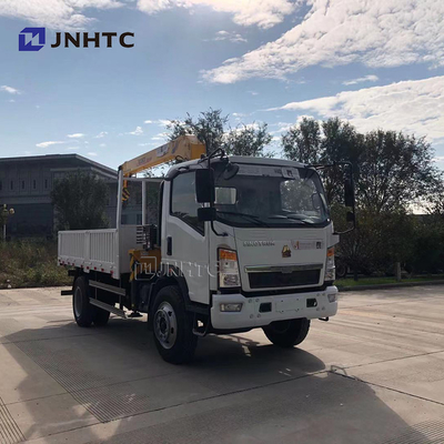 O caminhão da carga da placa lisa montou Crane Sinotruk HOWO 4x4 toda a movimentação da roda