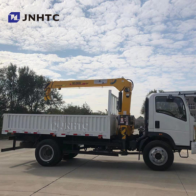 O caminhão da carga da placa lisa montou Crane Sinotruk HOWO 4x4 toda a movimentação da roda