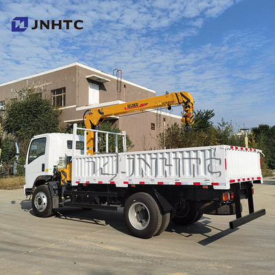 Caminhão da carga da roda 4x2 Dropside de Sinotruk Howo Homan 6 com o guindaste 3.2t