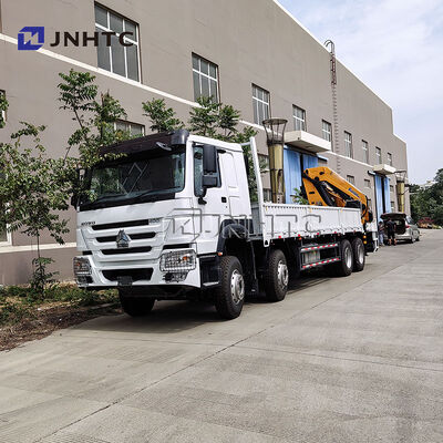 Hot Sale HOWO 6X4 400HP Fence Cargo Truck With Five-section Boom Crane Truck 16T Lifting Capacity